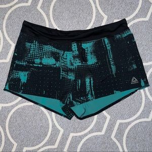 Reebok Teal/Black Workout Running Shorts